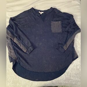 Acid wash boutique oversized top